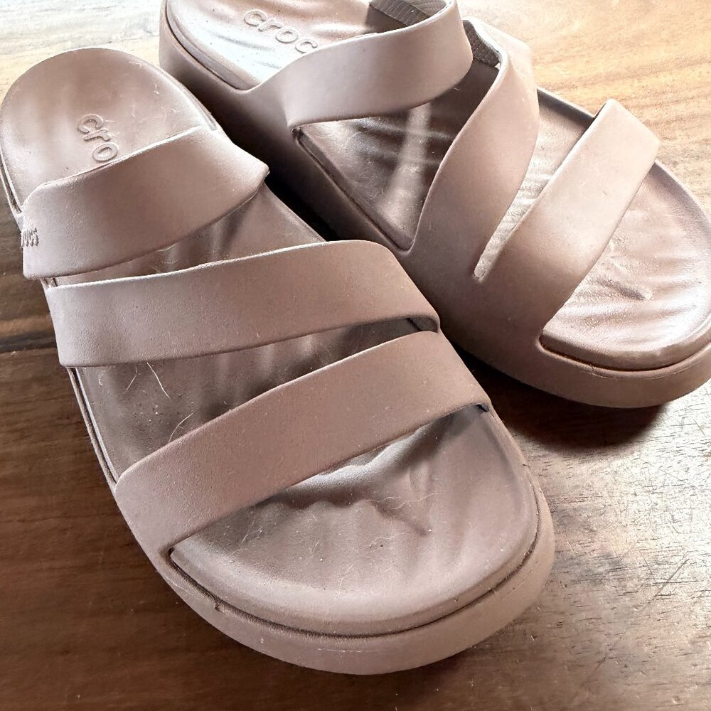 Crocs Taupe Slide Sandal - 8